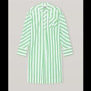Ganni Stripe Long Sleeve Shirtdress